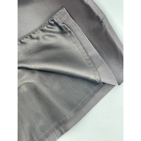 Vintage Clio Women's Brown Lined Leather Midi Pencil Skirt Y2K Size 12 - Picture 12 of 16